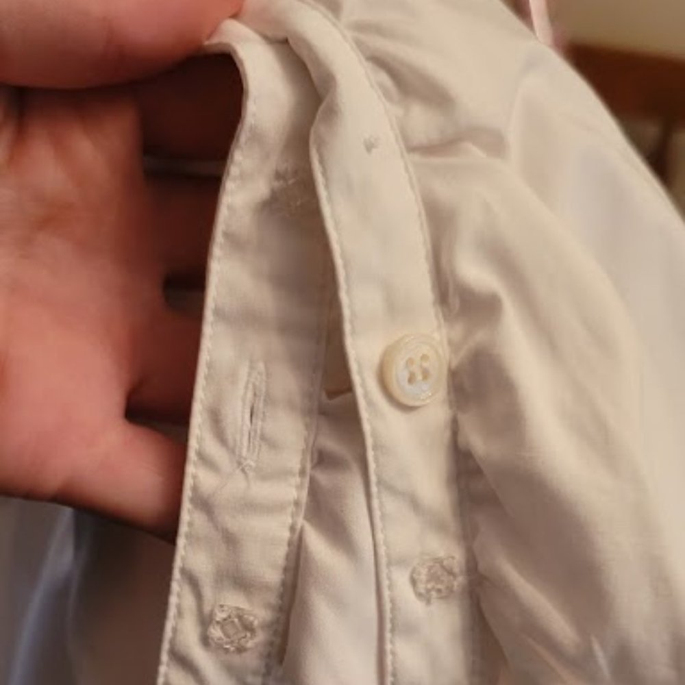 Veronica Beard White Ruched Shirtdress Size 6 - Picture 5 of 5